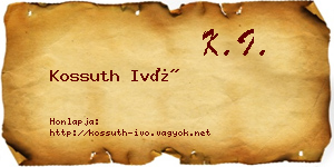 Kossuth Ivó névjegykártya